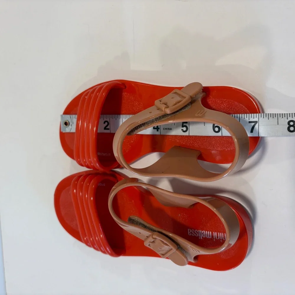 Mini Melissa Red Tan Jelly Sandals Toddler Girls Size 11 US 07GR23BR Brazil